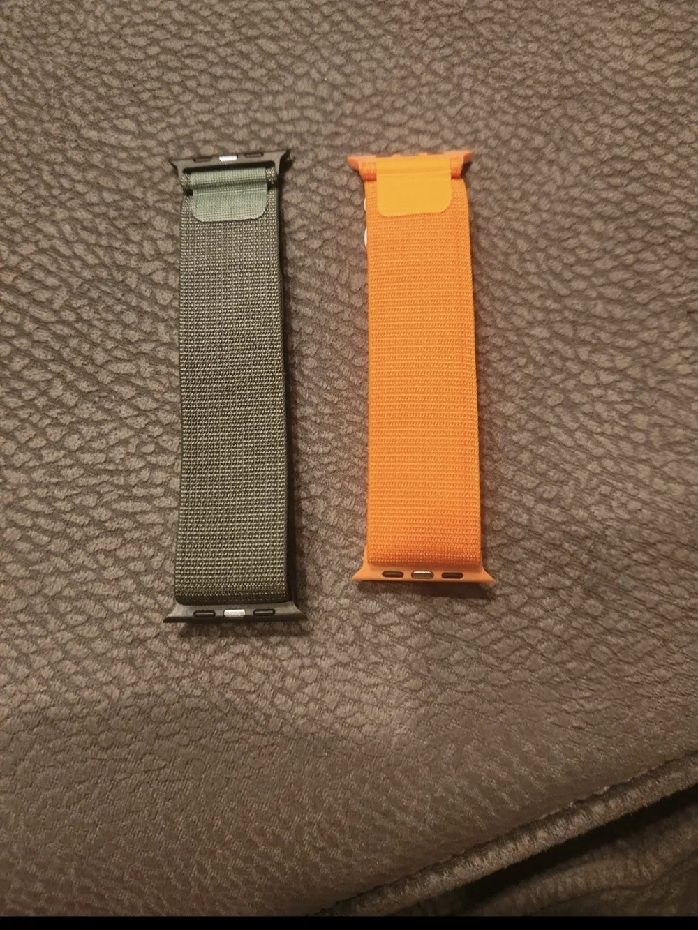 Replacement Nylon Loop Watch Bands - Olive Green & Bright Orange